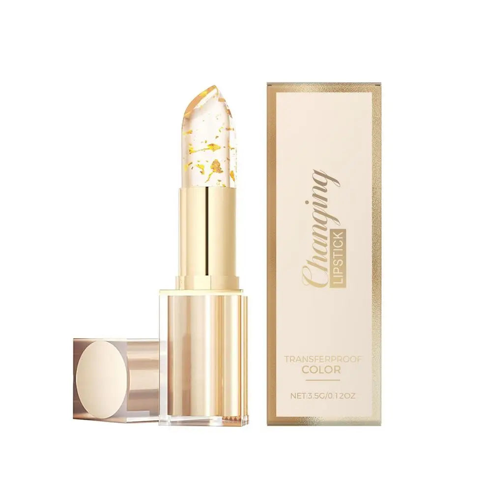 3.5g Transfer-Proof Color-Changing Lipstick Gold Leaf Discoloration Nourish Moisturize Water Light Softening Non-greasy Lip Blam 3.5g lip blam