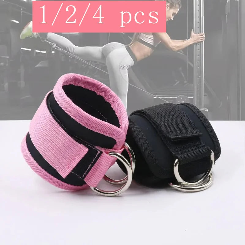 1/2/4Pcs Cable Ankle Straps Double D-Ring Adjustable Ankle Cuffs Gym Workouts Glutes Legs Strength Training Brace Support Sport
