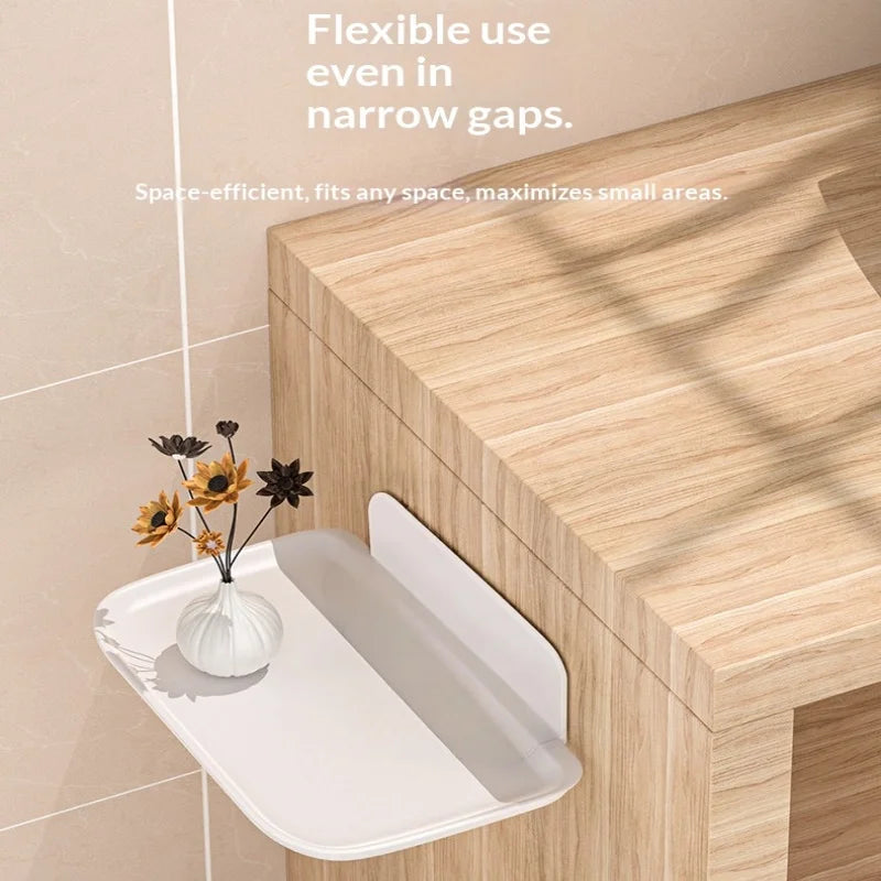 Small Foldable Wall Shelf for Bedside Phone and Glasses Storage