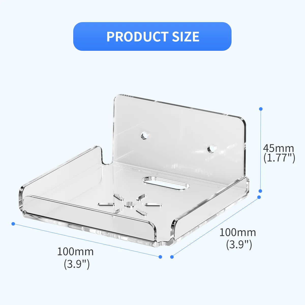 Clear Acrylic Floating Wall Shelf for Router, Camera and Speaker