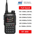 Radtel RT-890 Full Band Ham Radio Amateur 2 Way Radio 999CH Walkie Talkie AM Air Aviation Band Color Scanner Marine NOAA Scan Black