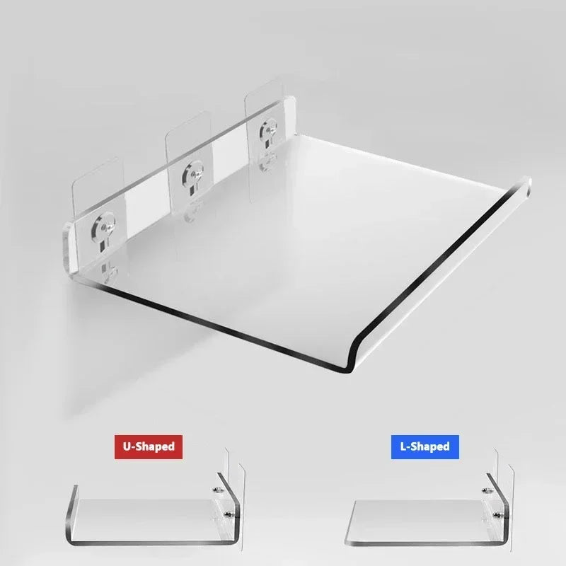 Clear Floating Wall Shelf No Drill, Waterproof, 20cm to 50cm Sizes