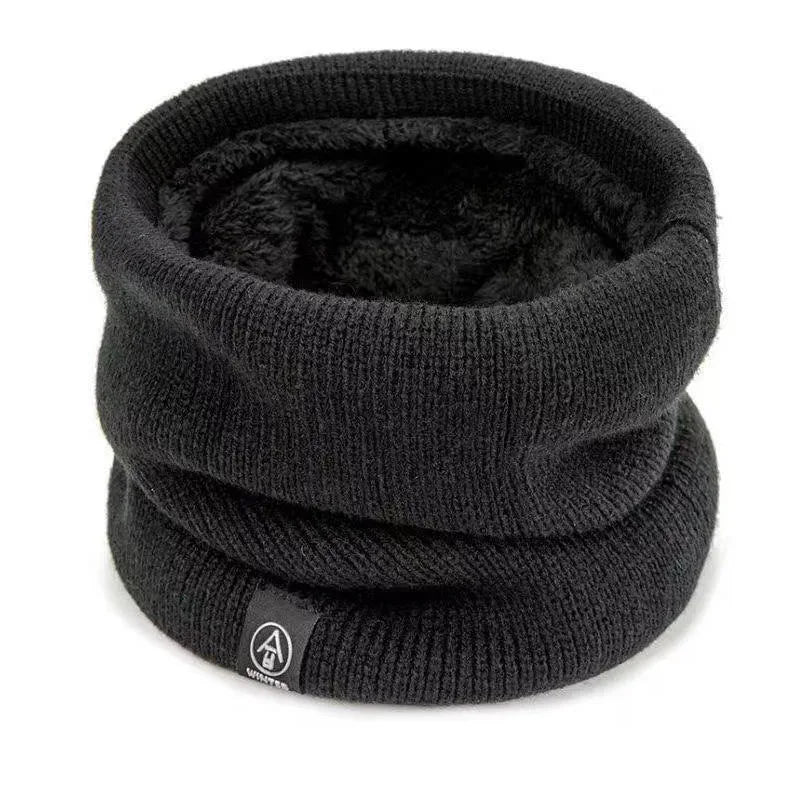 Neck Gaiter Winter Scarf – Warm Knit Windproof Tube Scarf Black