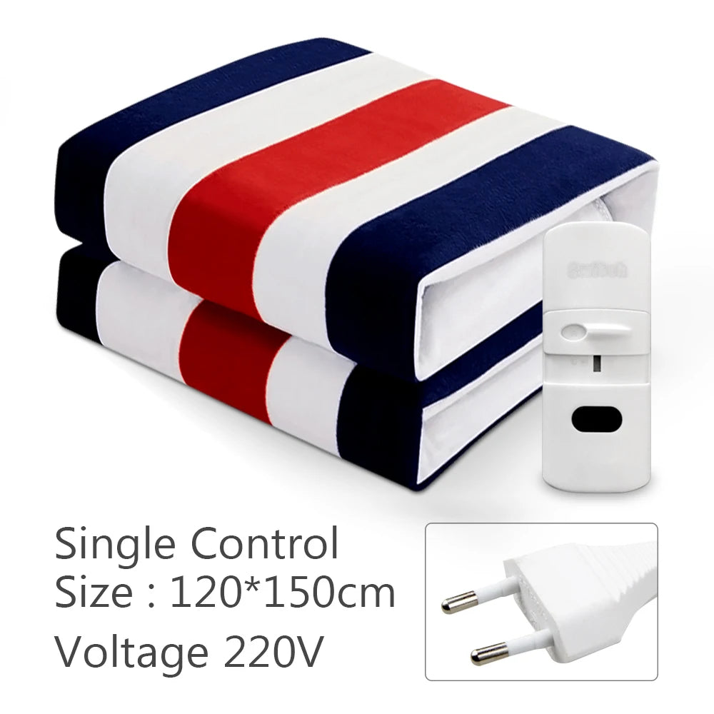 Electric Blanket 220V Thicken Thermostat Electric Blankets 70x150/120x150/150x180cm Electric Heating Blanket Winter Body Warmer Red 120X150CM