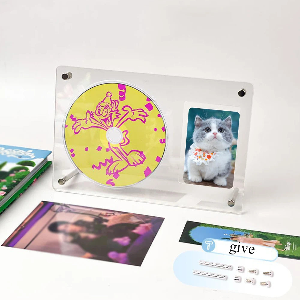 Acrylic Display Frame for CDs and Photocard Desk Displays