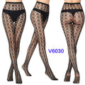 Women Sexy Fishnet Tights Jacquard Weave Seamless Pantyhose Yarns Garter Grid Fish Net Stockings Black Spider Gothic Lace Tights V6030 One Size