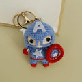 Crochet Knitted Super Hero Spider-Man Superman Captain America Keychains Small Pendant Hangings Christmas Birthday Gifts 4-7cm