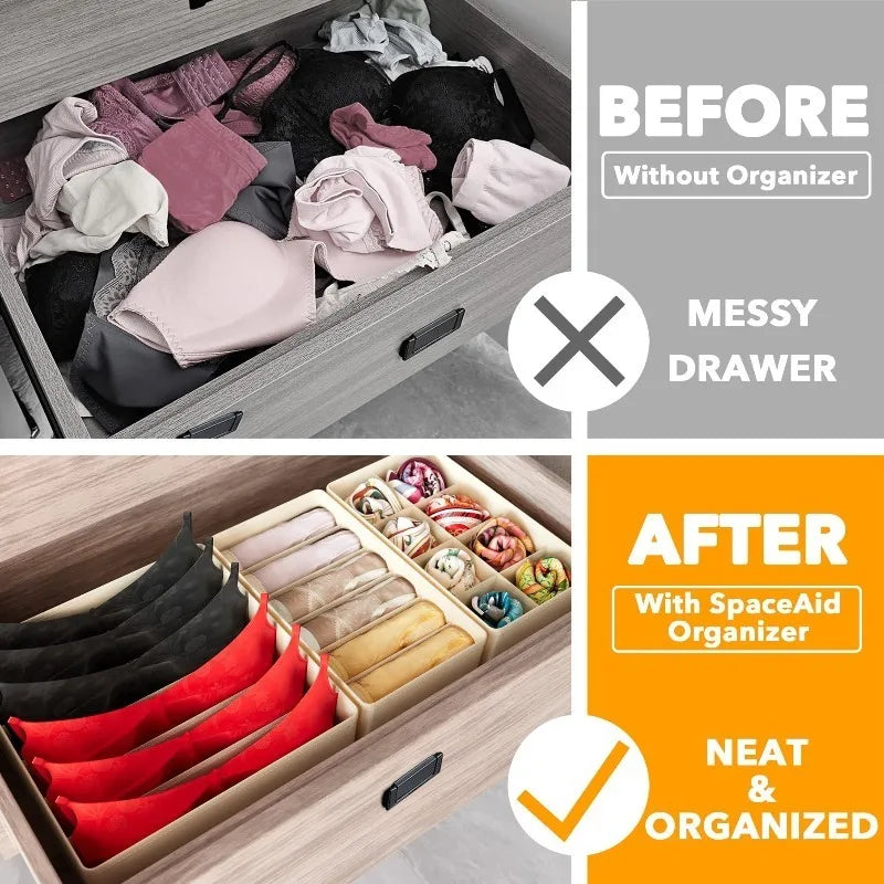 Fabric Drawer Storage Organiser for Underwear Bras and Socks
