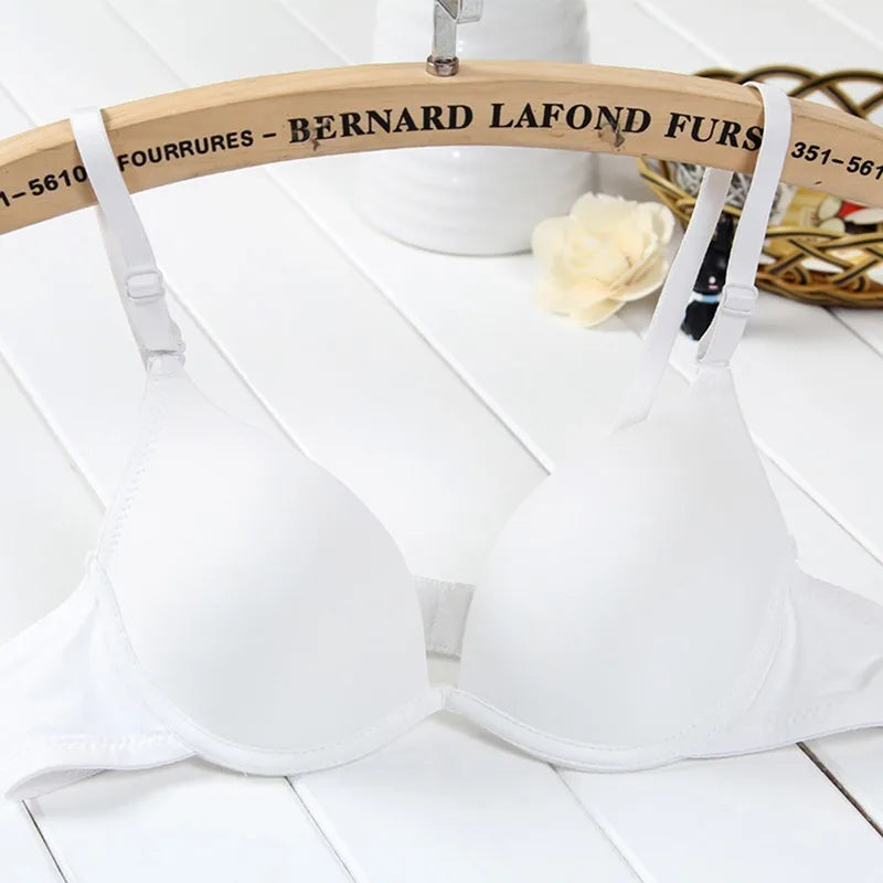 1/2 PCs Small Young Lady Bust Sexy Deep V Cup Bra For Women Push Up Lingerie Seamless Bralette Deep U Plunge Intimates Brassiere white 2pcs One Size