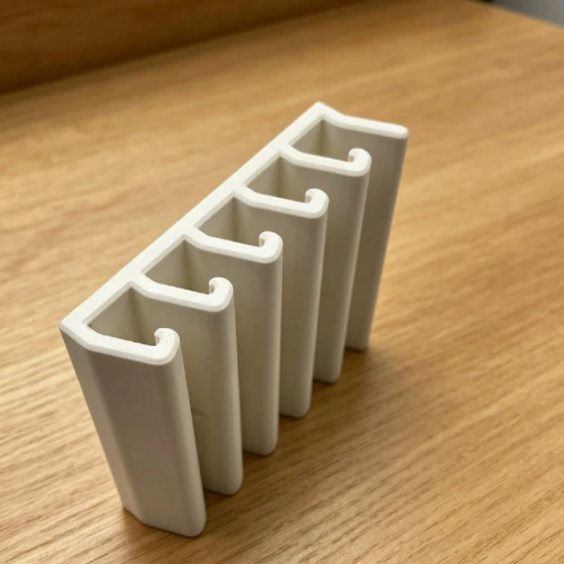 Under-Cabinet Lid Rack with Five Slots for Kitchen Storage white