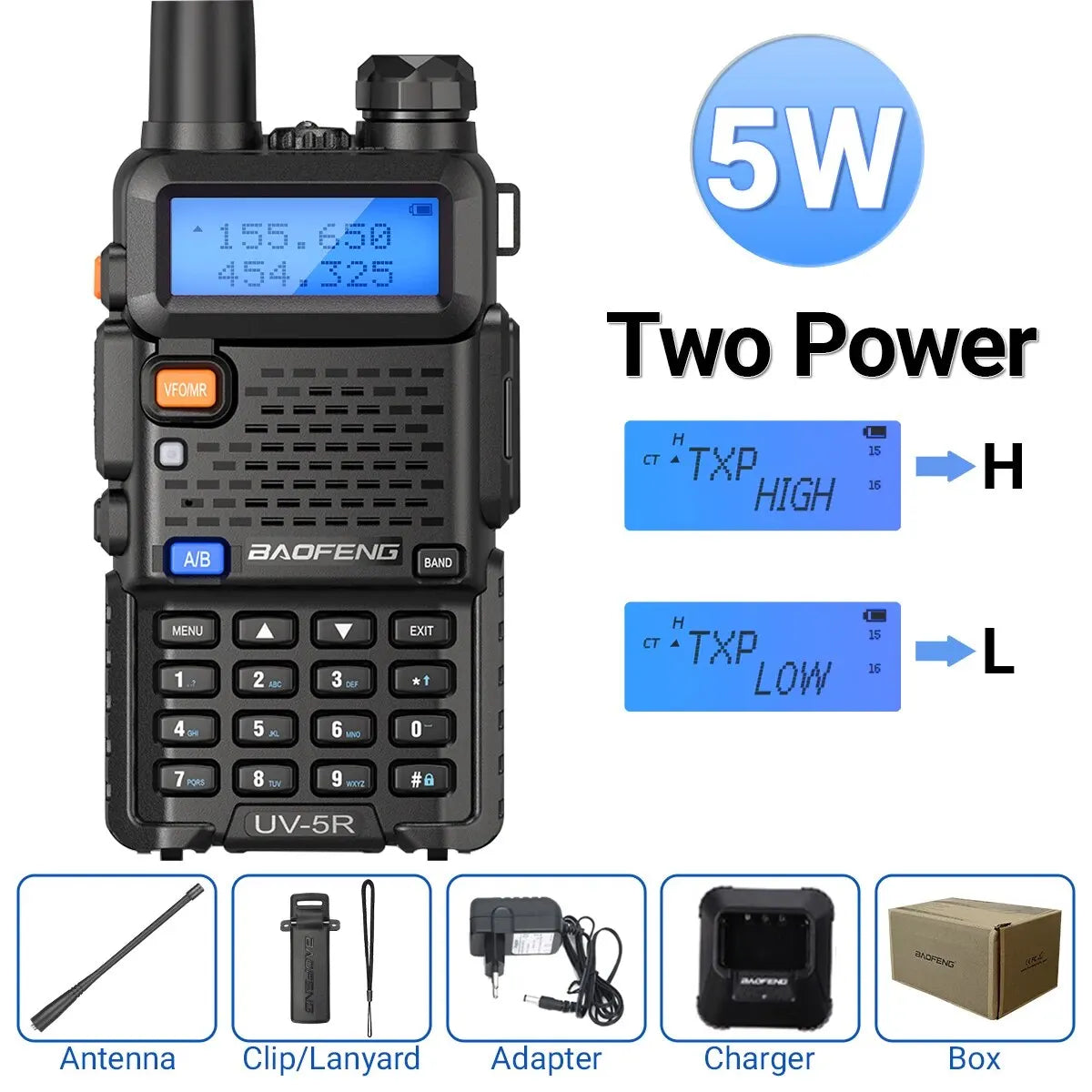 2PC Baofeng UV-5R Walkie Talkie Dual Band Long Range Ham Radio - Dicrodelights