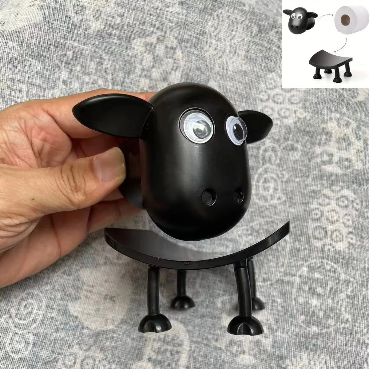 Plastic Animal Toilet Roll Holder in Dog Sheep and Raccoon Designs 1pc sheep