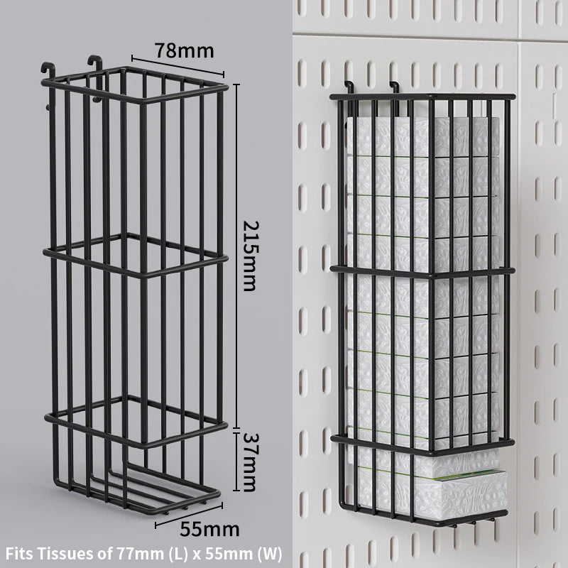 Gaming Room Pegboard Storage for Desk Accessories and Display Black Basket-1