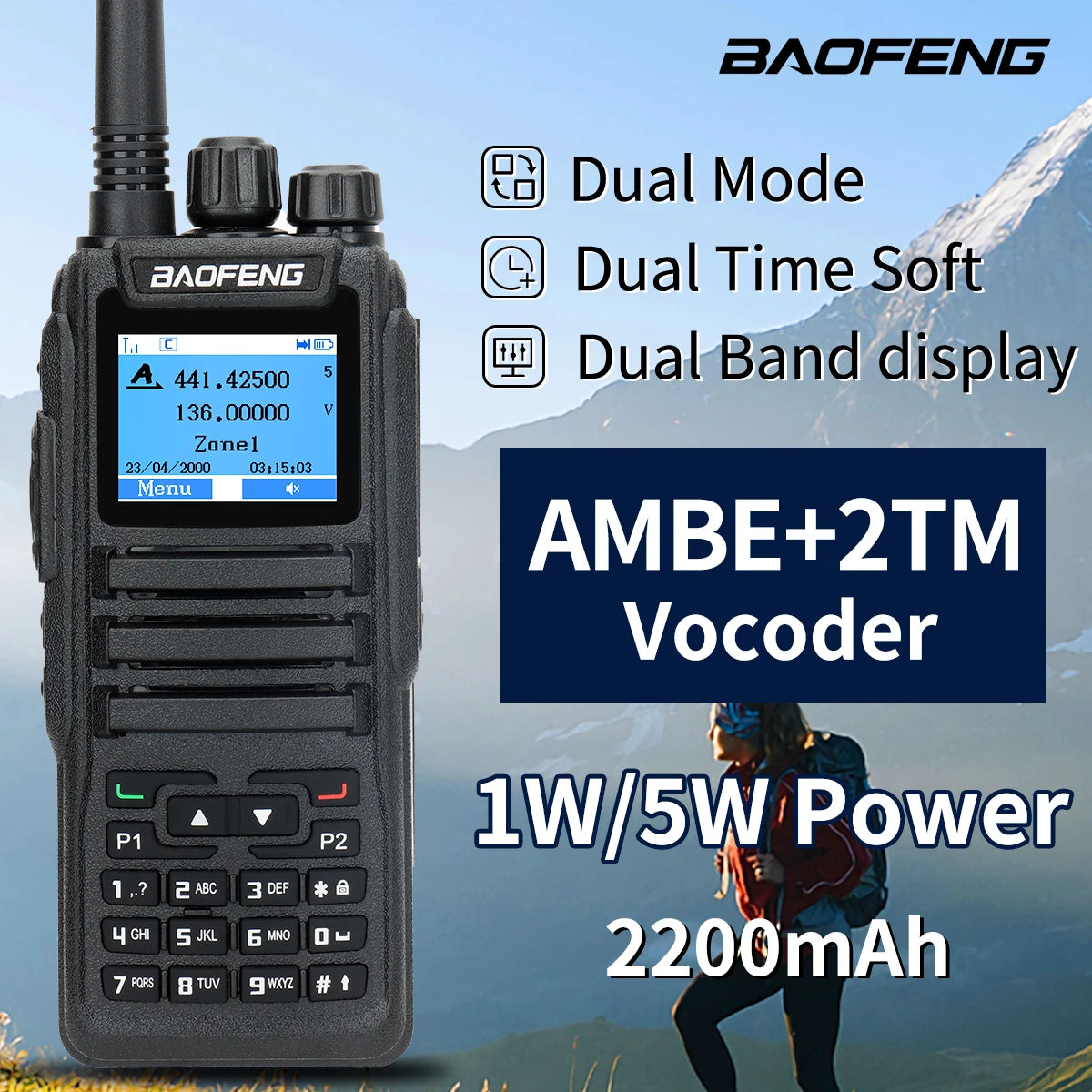 Baofeng DM-1701 Digital Walkie Talkie Dual Mode Analog & DMR Radio - Dicrodelights