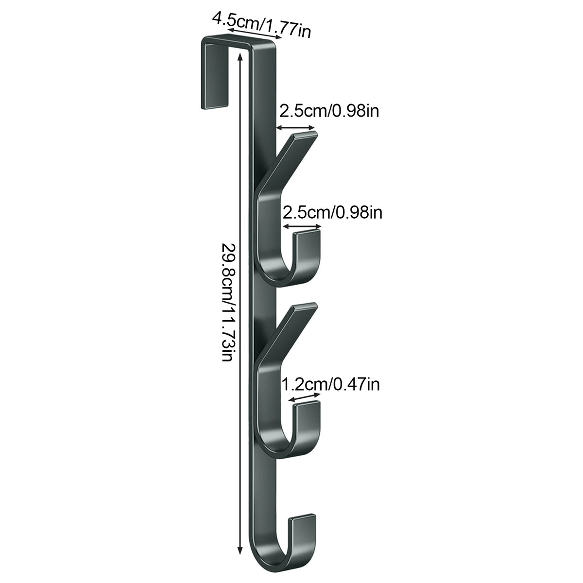 Carbon Steel Over Door Hook Rack for Bedroom Accessories 5 Hooks