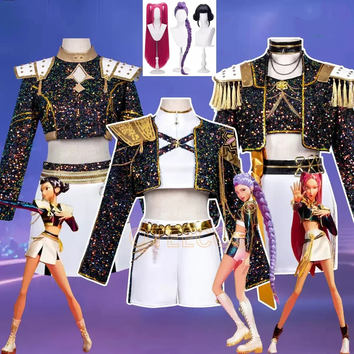 Black & Gold KPop Demon Hunter Cosplay Costume Set