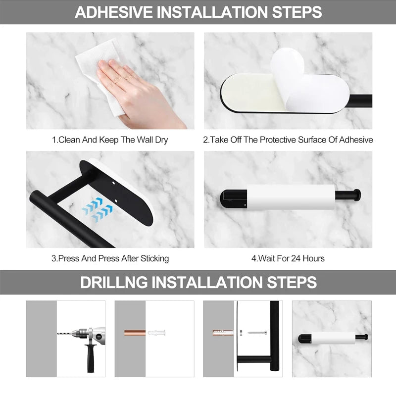 Kitchen Paper Towel Holder Adhesive Tissue Hanger Toilet Roll Paper Dispenser Cabinet Storage Napkin Rack Bathroom Accessories