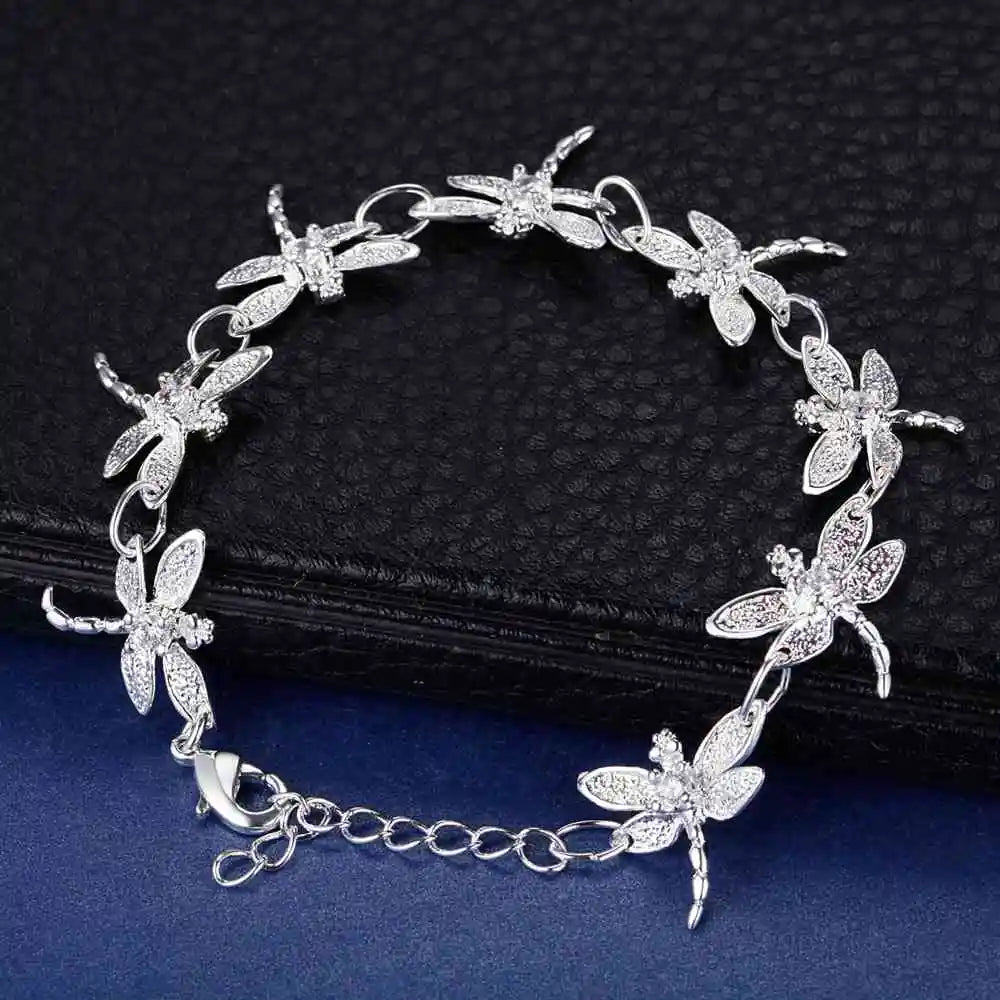925 Sterling Silver Bracelet Heart High Quality Romance Chain For Woman Men Fashion Engagement Party Wedding Jewelry Gift DY AB047