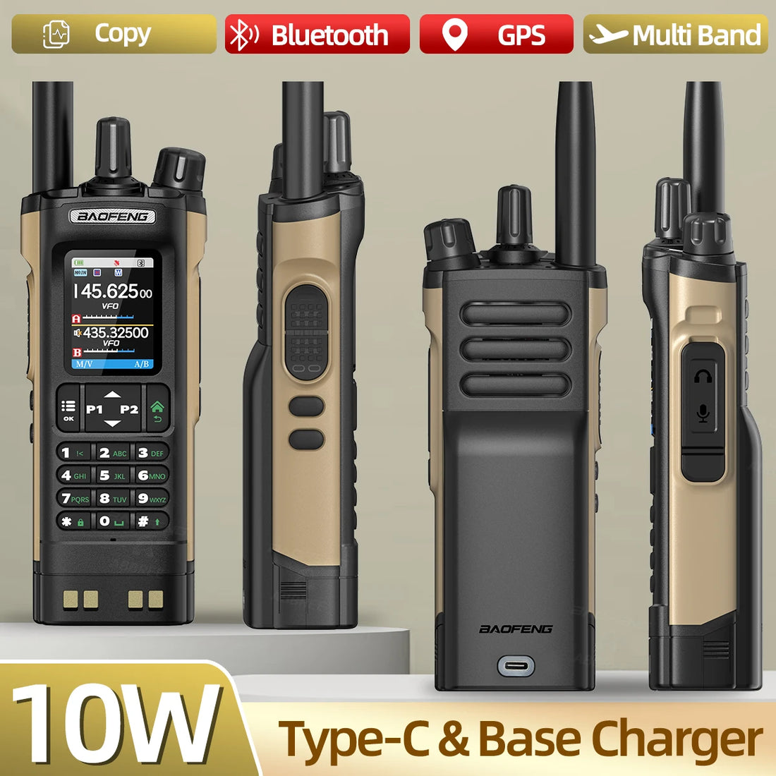 BAOFENG UV-32 10W Long Range GPS Bluetooth Walkie Talkie