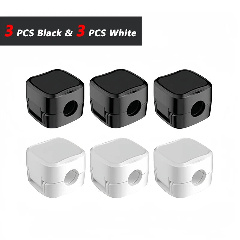 Adhesive ABS Desk Cable Clips for Charging Lead Storage 3 Black 3 White