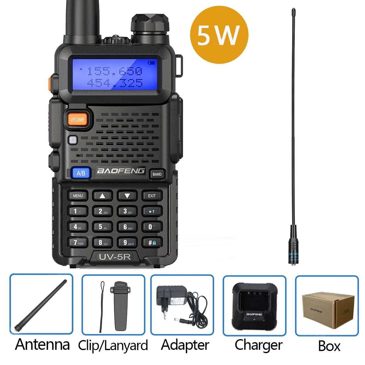Baofeng UV-5R Walkie Talkie 8W Dual Band VHF/UHF Two-Way Radio, Long Range, FM Radio - Dicrodelights