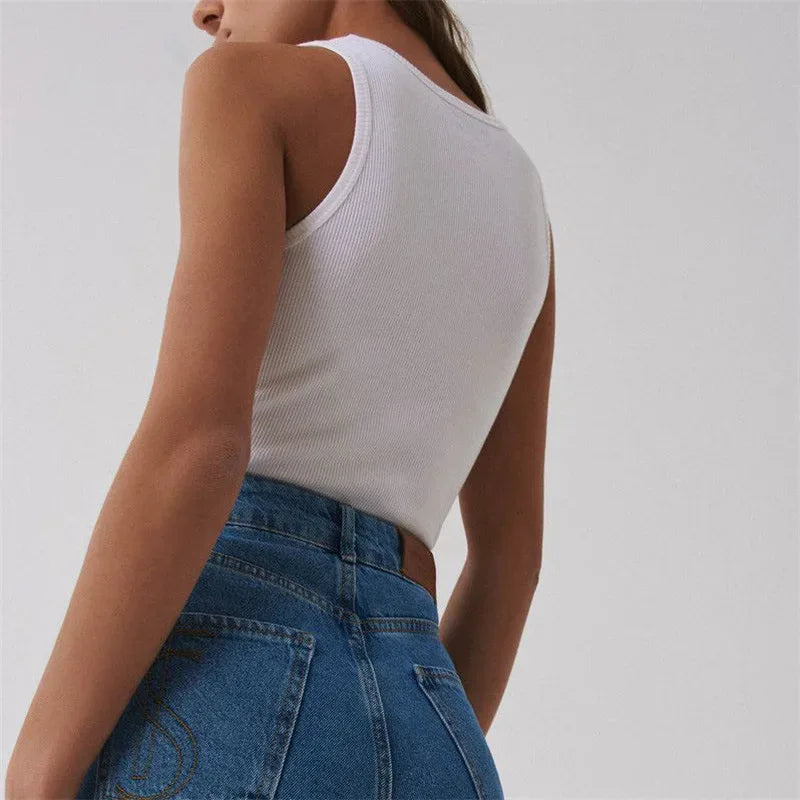 Ribbed Knit Tank Top Women – Sleeveless Summer Vest Top