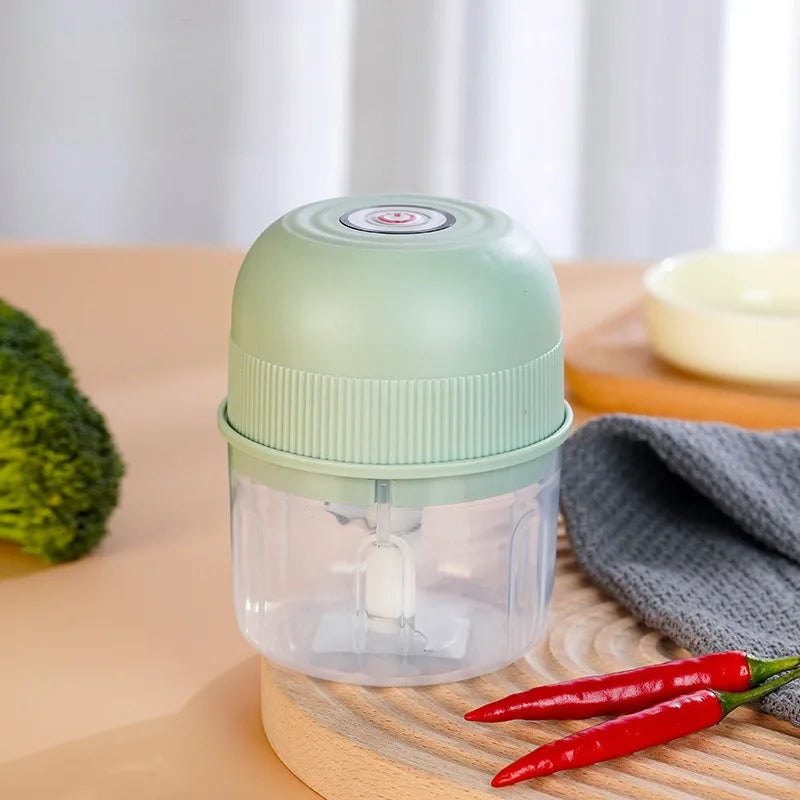 1 electric garlic grinder 260ml onion chopper 1 button start meat grinder kitchen food vegetable mixer Cyan PP Cup 3 in 1 China Mainland