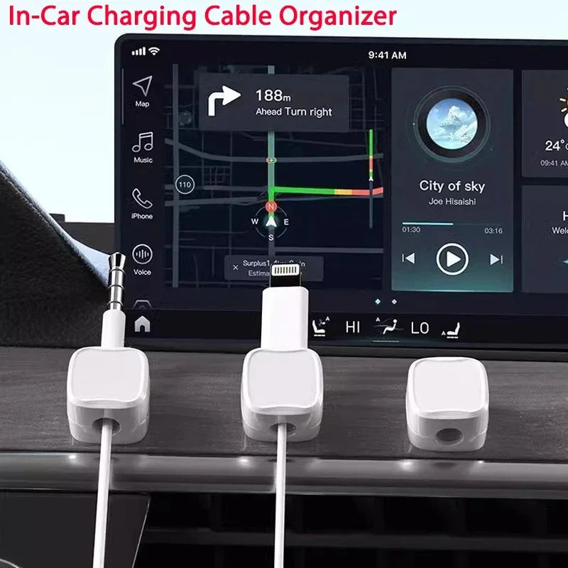 Adhesive Magnetic Cable Holders for Desk Charging Leads