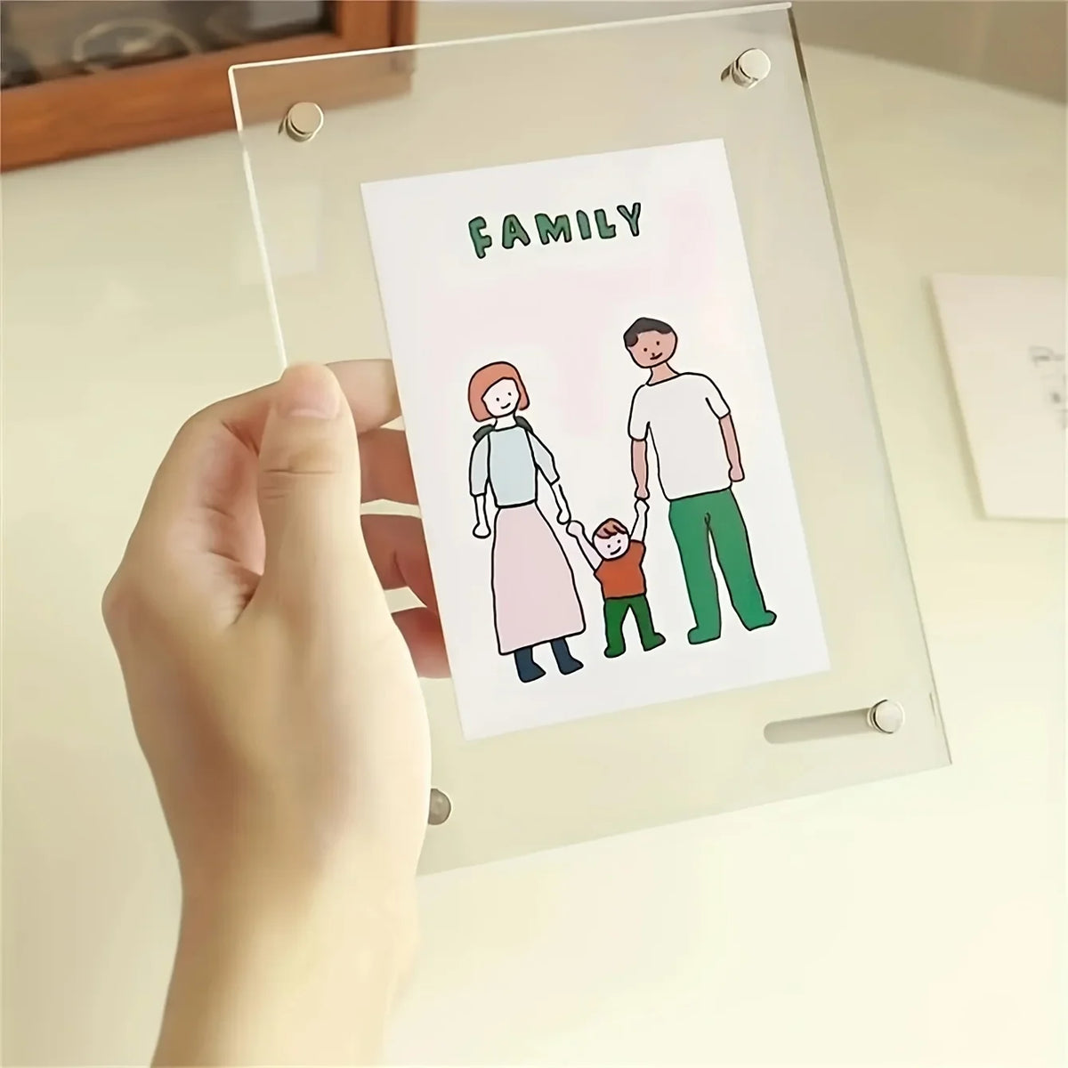 Acrylic Photo Frame with Metal Legs for Desktop Displays