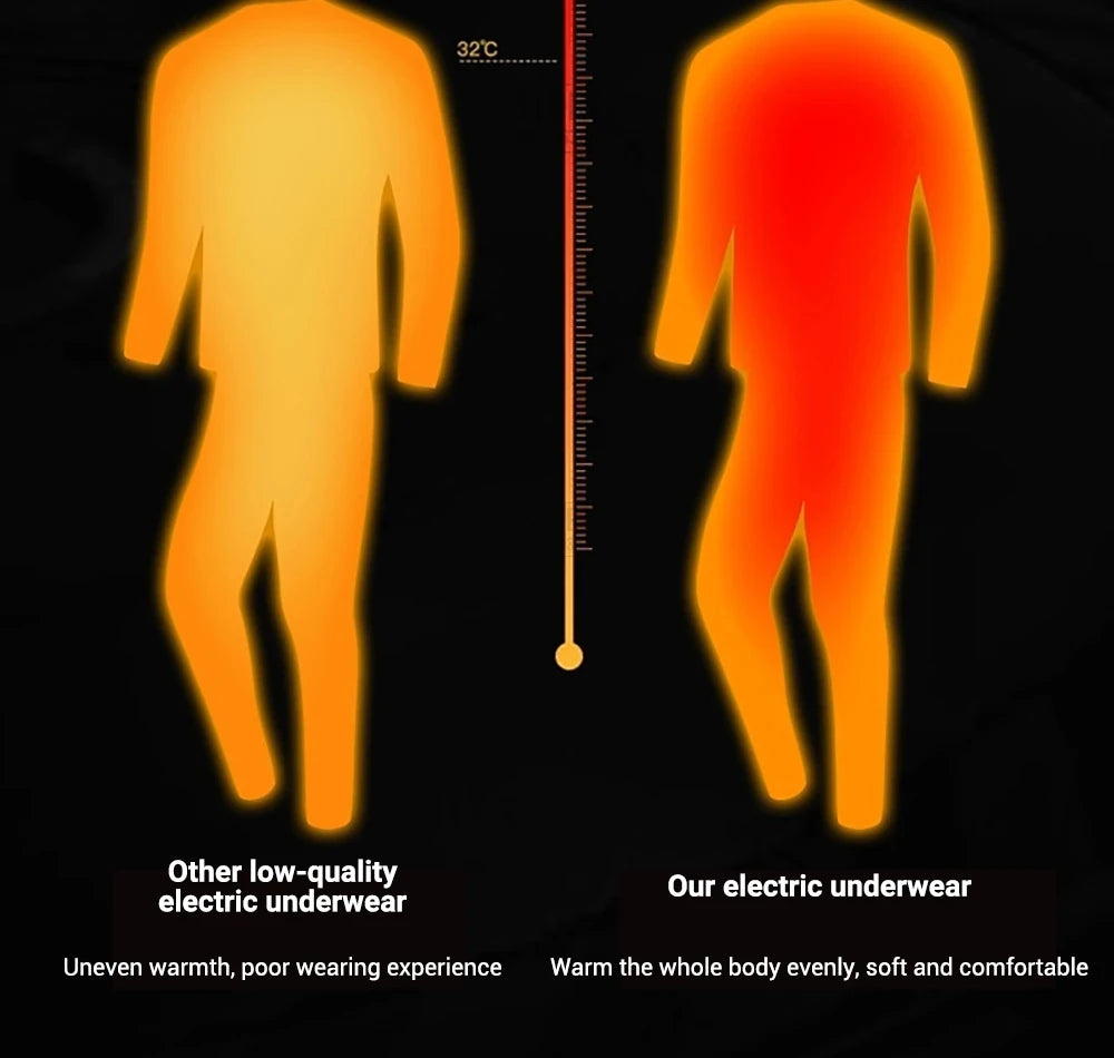 Winter USB Electric Heating Jacket Heated Thermal Underwear Men Women Sports Thermal Heated Underwear Electric Heated Equipmen