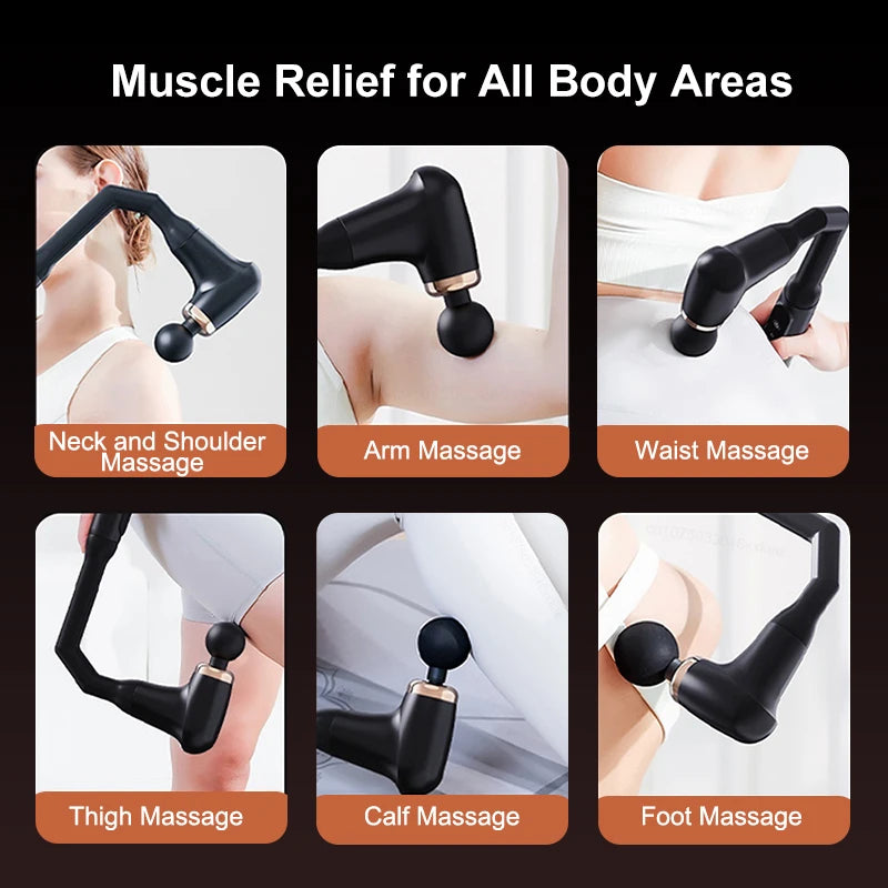 Fascia Gun Portable Massage Gun Deep Tissue With Extended Handle U-Shaped Back Massager Body Massager for Neck Shoulder Back Leg