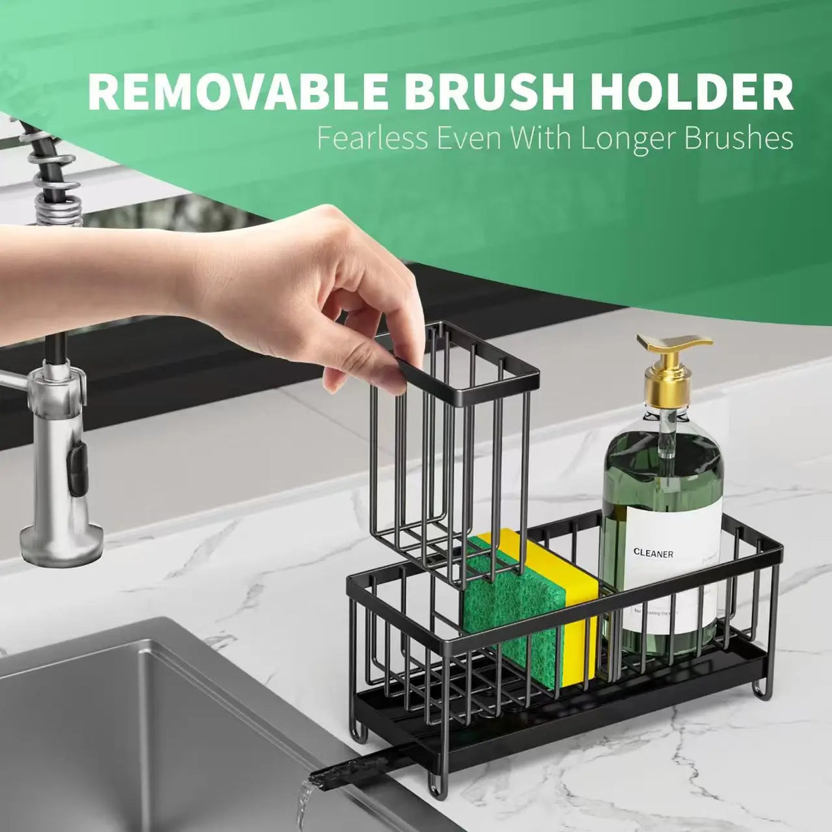 Kitchen storage shelf, self-drainage dishcloth rack, drainage rack, no drilling, household seasoning rack, faucet, sink rack, co