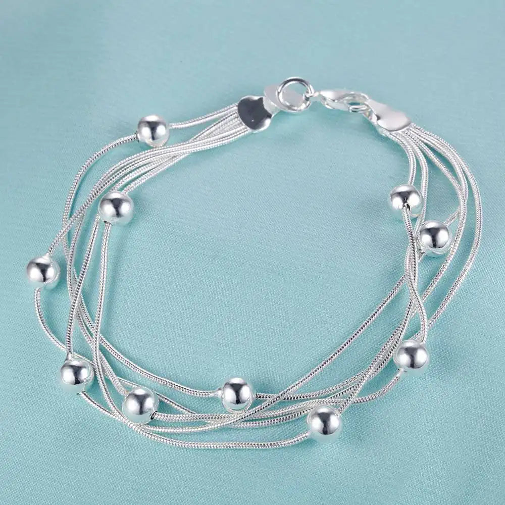 925 Sterling Silver Bracelet Heart High Quality Romance Chain For Woman Men Fashion Engagement Party Wedding Jewelry Gift DY AB018