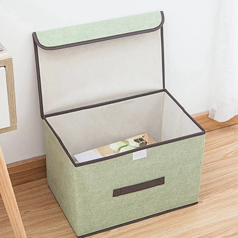 Fabric Wardrobe Storage Box With Lid for Clothes and Accessories