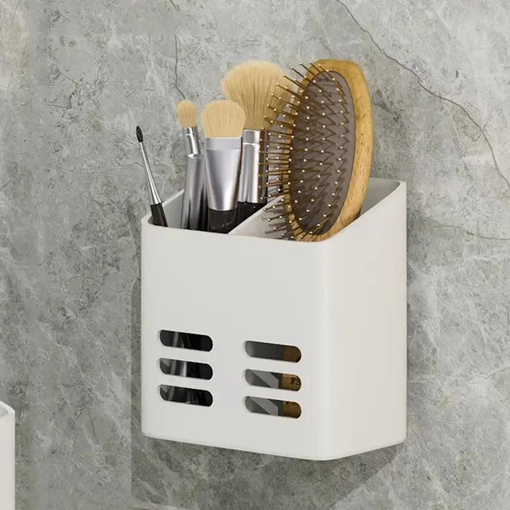 Kitchen Chopsticks Storage Rack Bathroom Shelf Wall Mounted No Drill Shelves Toothbrush Toothpaste Hair Comb Organizers