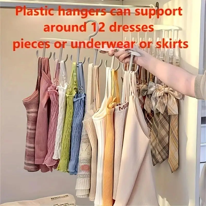 ABS Rotating Wardrobe Hanger With 12 Hooks for Bras and Tops
