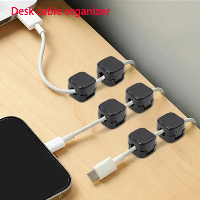 Adhesive Magnetic Plastic Cable Clips for Desk Storage