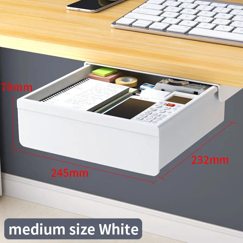 Self Adhesive Plastic Under Desk Drawer for Stationery Storage