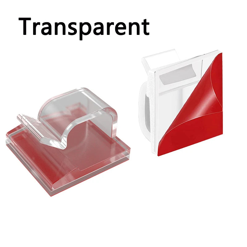 Self Adhesive Acrylic Cable Clips for Desk Lead Routing Transparent