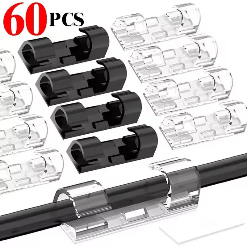 Self Adhesive Open Cable Clips for Desk Wire Routing