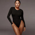 O Neck Long Sleeve Solid White Sexy Bodysuit Women Black Autumn Winter Body Top Gray Casual Lady Streetwear Bodysuits