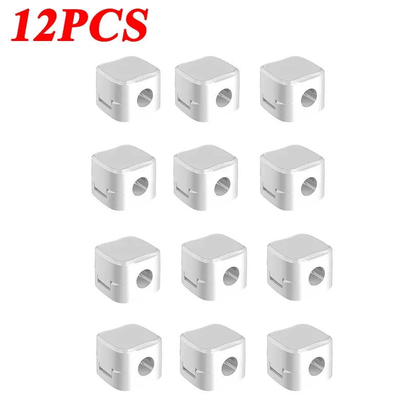 Magnetic Cable Clip Cable Holder,Adhesive Wire Keeper Cord Cable Organizer ,Usb Charging Line Winder For Office Desktop Home 12PCS White