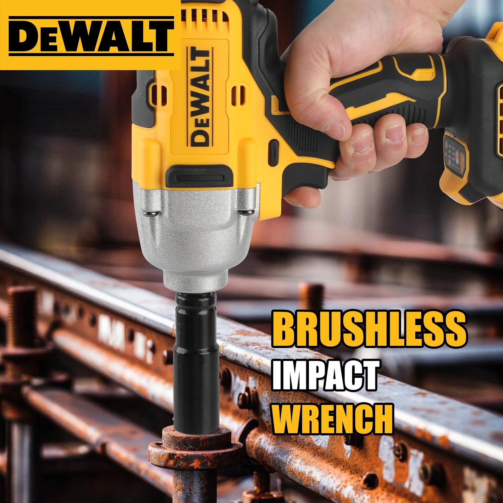 DeWALT Brushless Impact Wrench:20V Power,1898N.M Torque,Pressure-Driven Speed,Double Safety&Ergonomic Design for Heavy-Duty Jobs