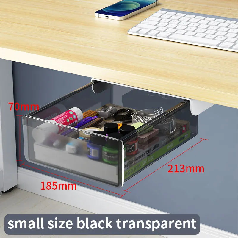 Self Adhesive Plastic Under Desk Drawer for Stationery Storage