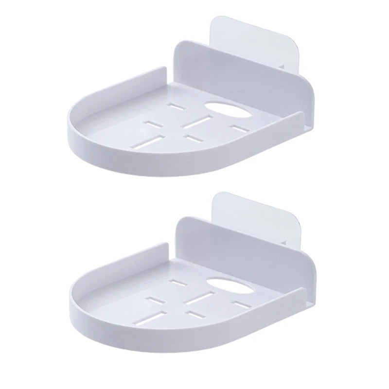 Adhesive Camera Wall Shelf for Compact Bedroom Device Storage 2pcs White