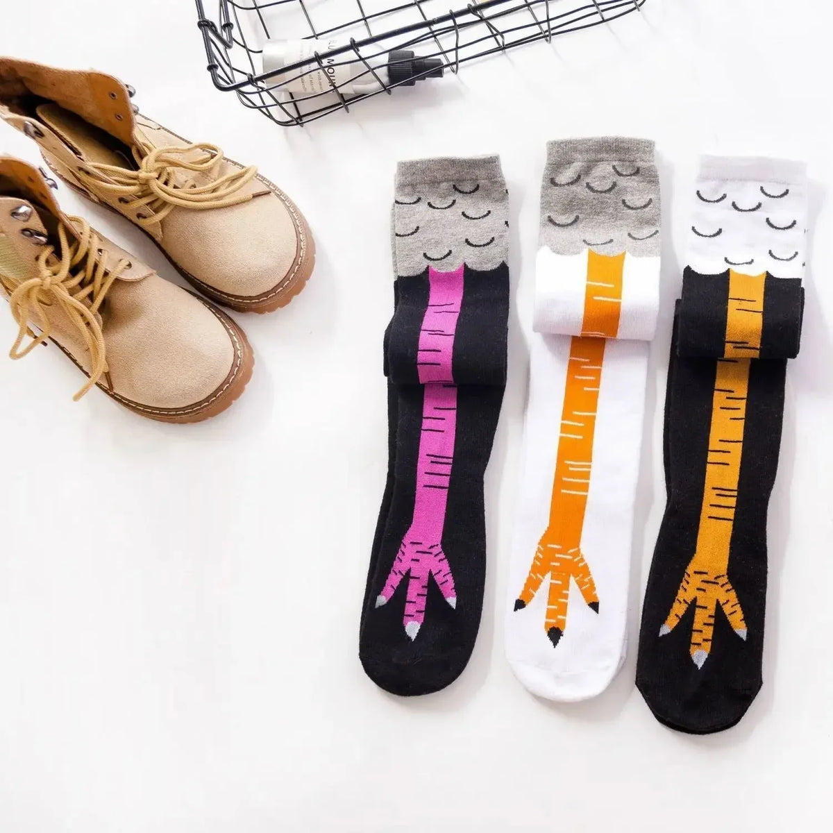 Funny Chicken Paw Stocking Over-knee 50/70CM Pressure Long Stocking for Women Personalized Realistic Chicken Feet Sports Socks # - Dicrodelights