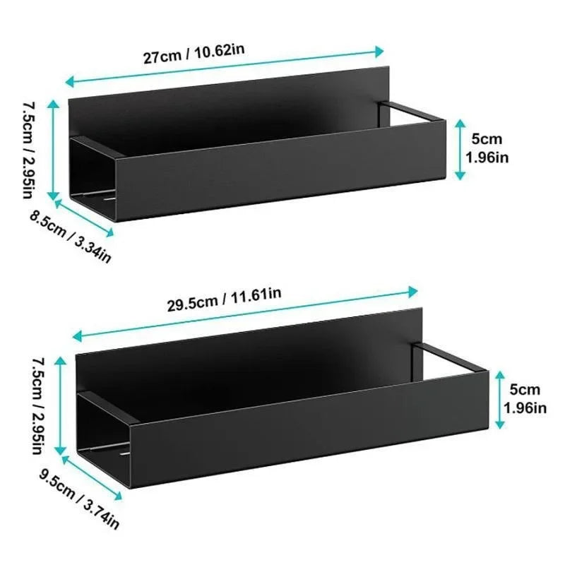 1/2/4pcs Kitchen Perforation-free Refrigerator Magnetic Storage Rack Side Multi-purpose Magnetic Absorption Storage Rack 2Pcs