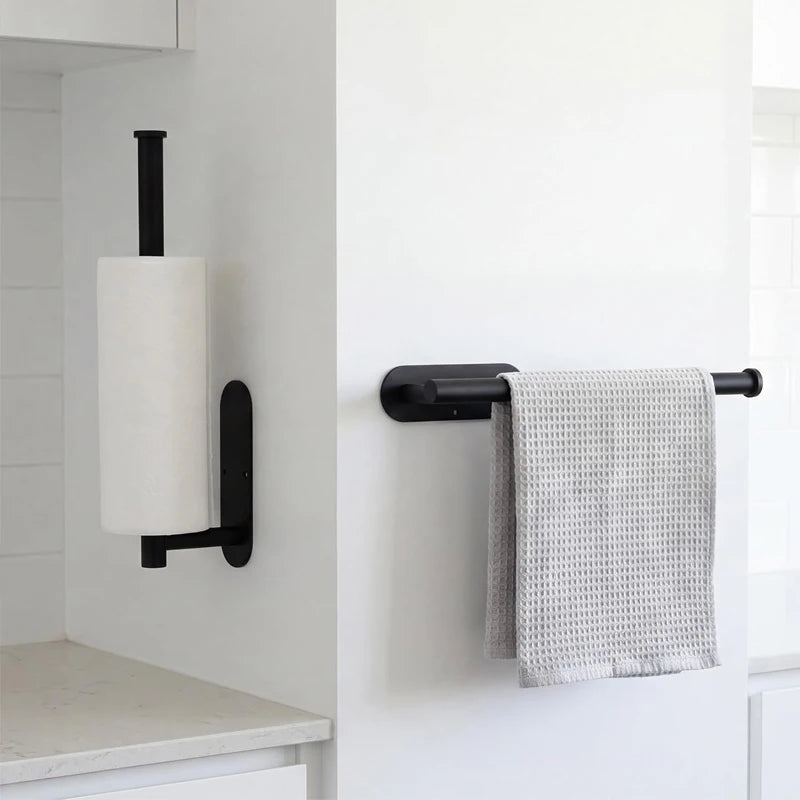 Kitchen Paper Towel Holder Adhesive Tissue Hanger Toilet Roll Paper Dispenser Cabinet Storage Napkin Rack Bathroom Accessories