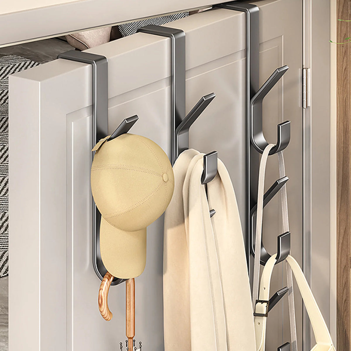 Carbon Steel Over Door Hook Rack for Bedroom Accessories