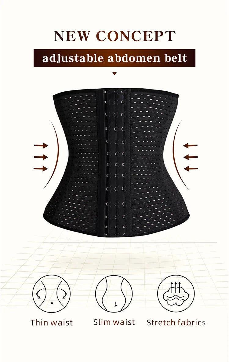 Women and Men XS~6XL Slimming Body Shaper Waist Trainer Belt Corset Abdomen Belly Tummy Control Fitness Compression Shapewear